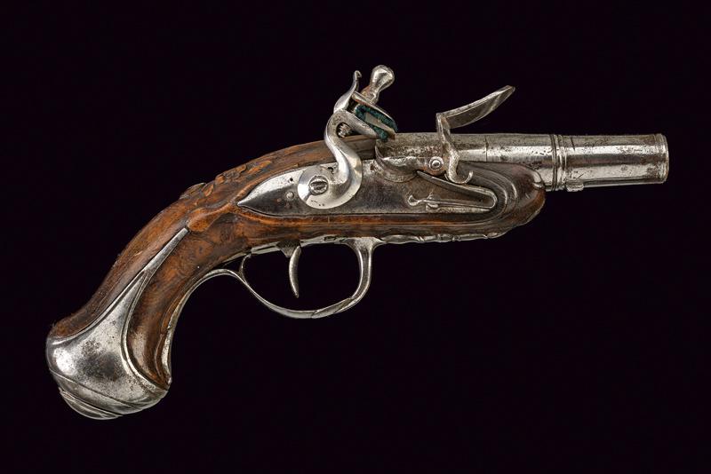Pistola a pietra focaia da viaggio a semi retrocarica
