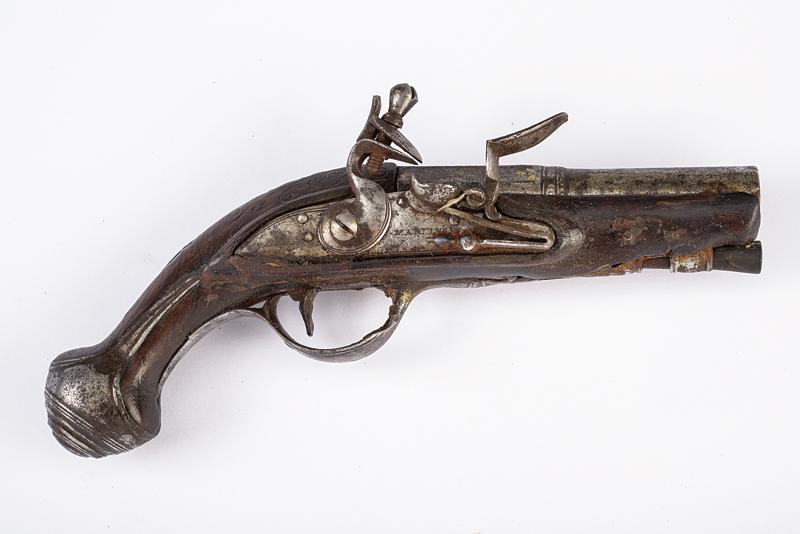 Pistola da viaggio a pietra focaia di P. Martinoni