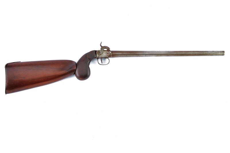 Pistola a luminello con canna lunga e calcio smontabile