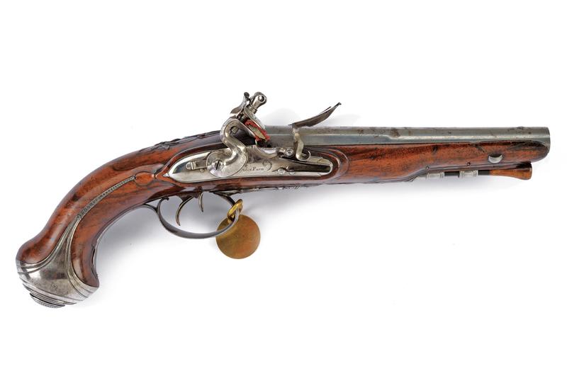 Pistola a pietra focaia a due canne