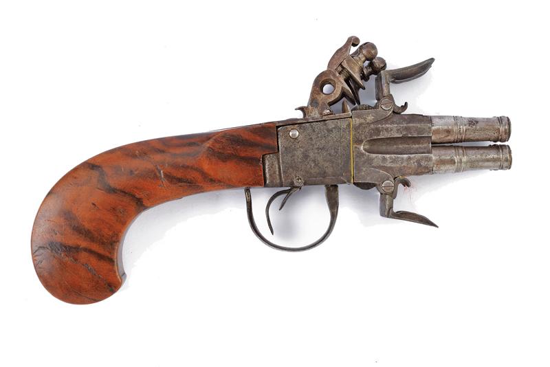 Pistola a pietra con quattro canne rotanti