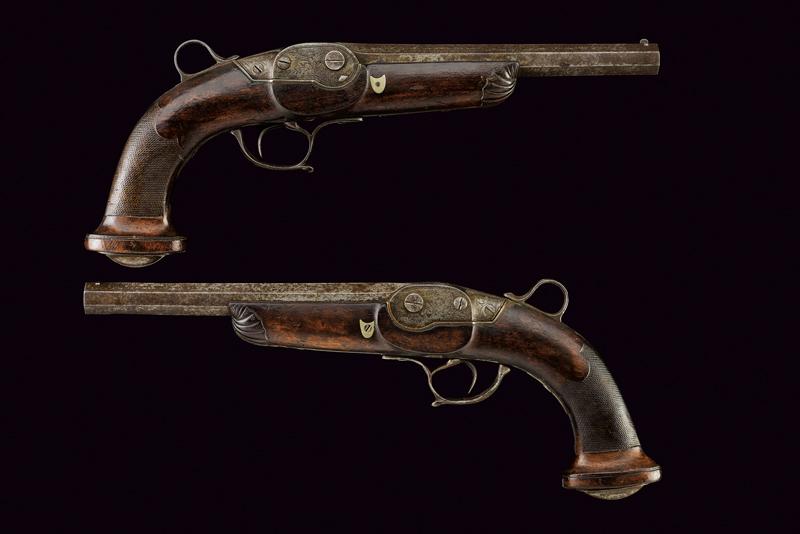 Rarissimo paio di pistole a retrocarica con sistema Robert