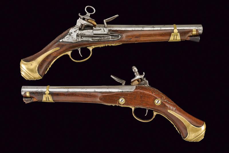 Paio di pistole a pietra focaia alla micheletta