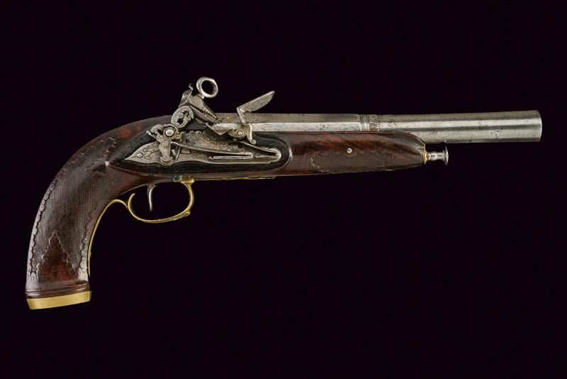 Pistola a pietra focaia alla micheletta da ufficiale