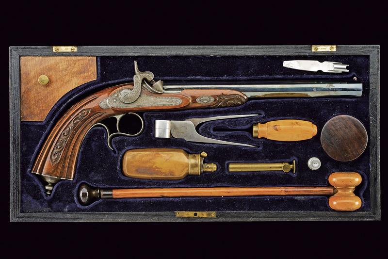 Pistola da tiro a luminello in cassetta