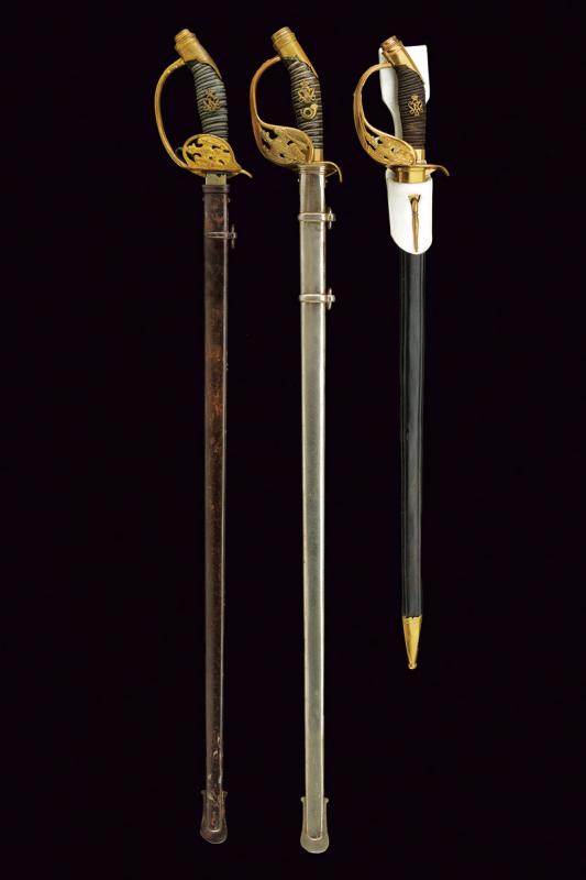 Lotto di tre spade da ufficiale mod. 1889