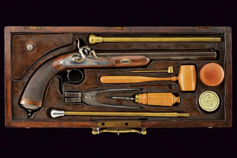 Pistola a luminello di Gastinne Renette in cassetta