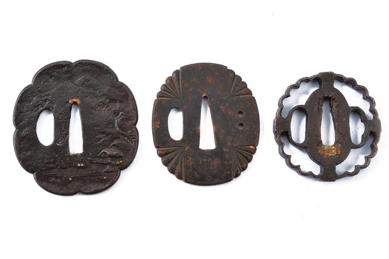 Lotto di tre tsuba