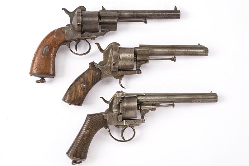 Lotto di tre revolver a spillo