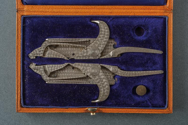 Paio di batterie smontabili a mano di Westley Richards in astuccio