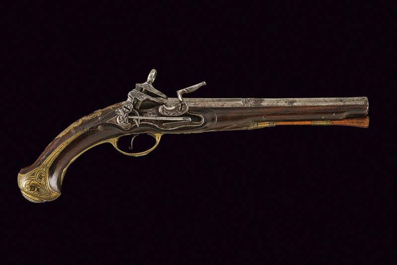 Pistola a pietra focaia alla micheletta di Coma