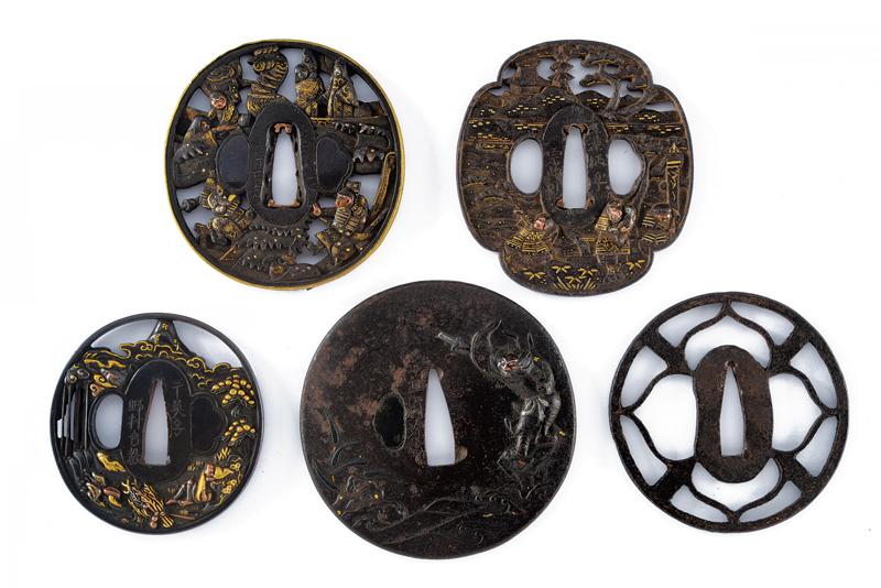 Lotto di cinque tsuba