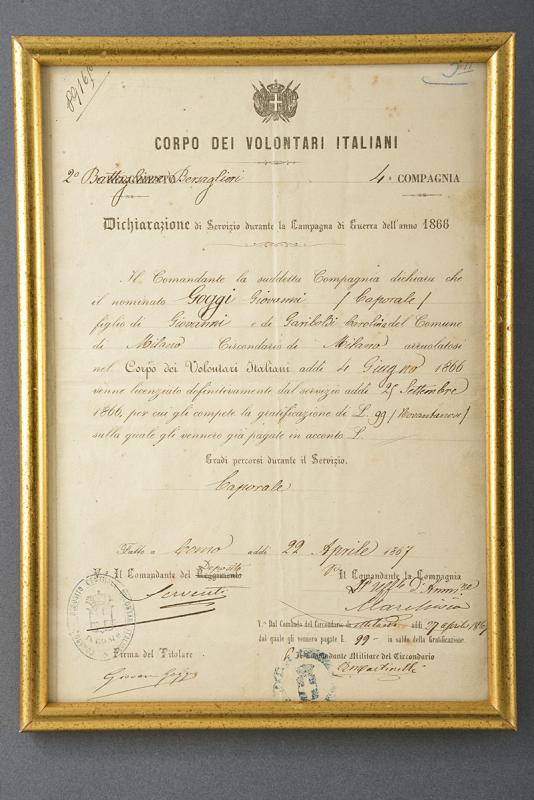 Dichiarazione Corpo dei Volontari Italiani