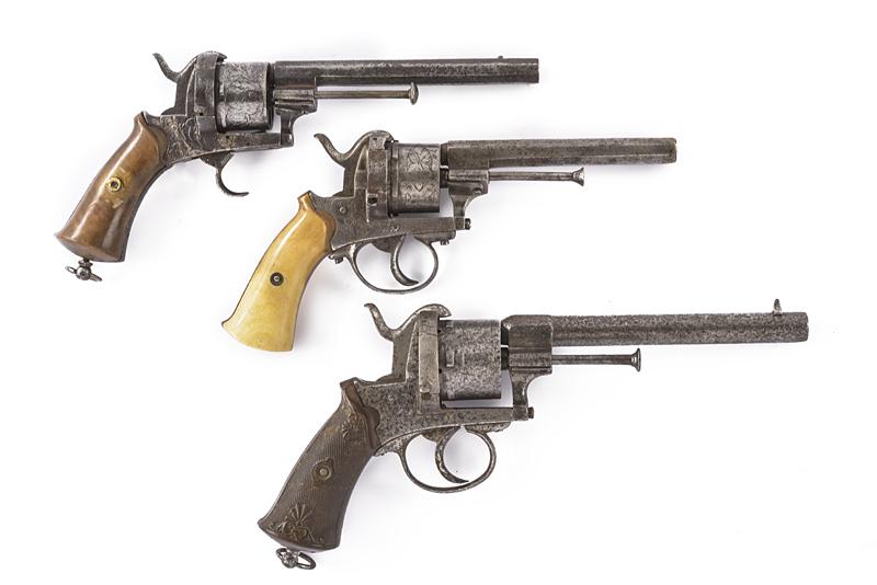 Lotto di tre revolver a spillo