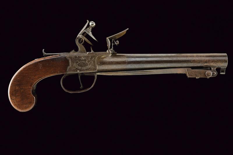 Pistola a pietra focaia con baionetta