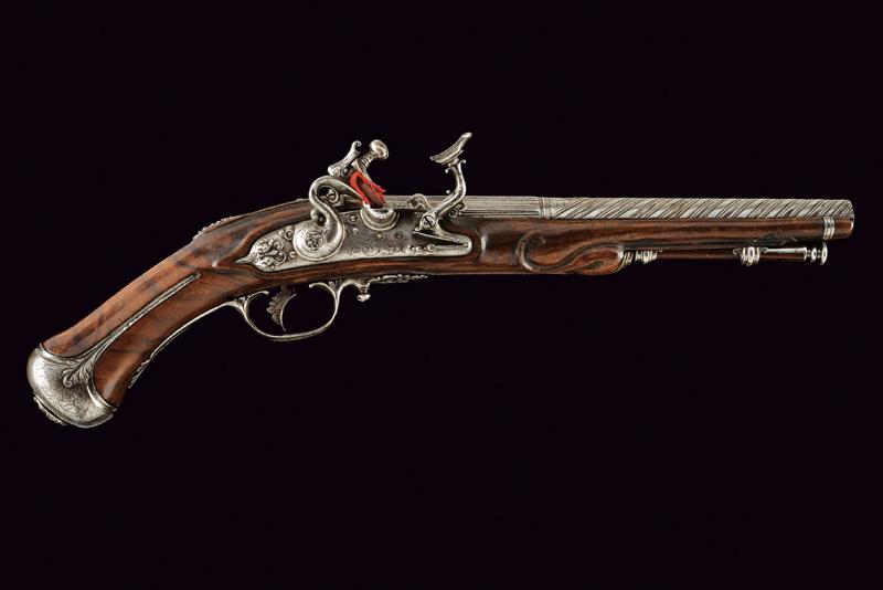 Bellissima ed interessante pistola a pietra firmata Pozzi