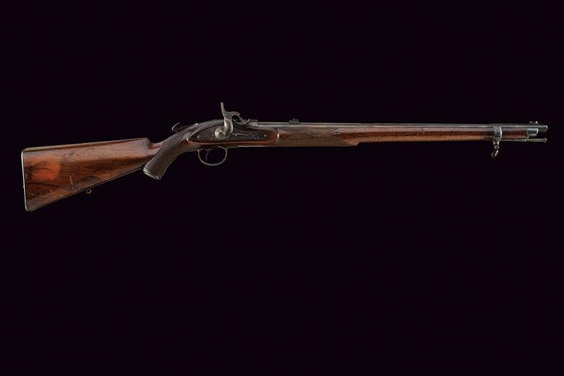 Rara carabina a luminello Whitworth con sistema a retrocarica Westley Richards "Monkey Tail"