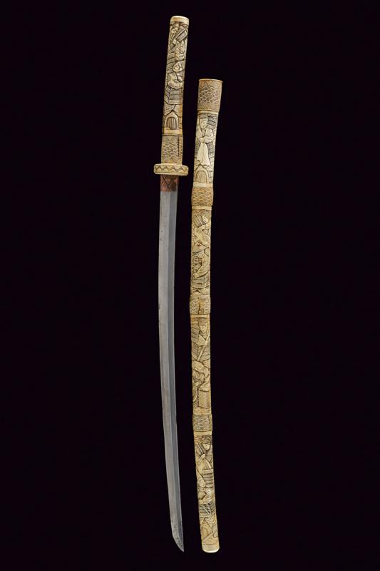 Katana con fornimenti intagliati