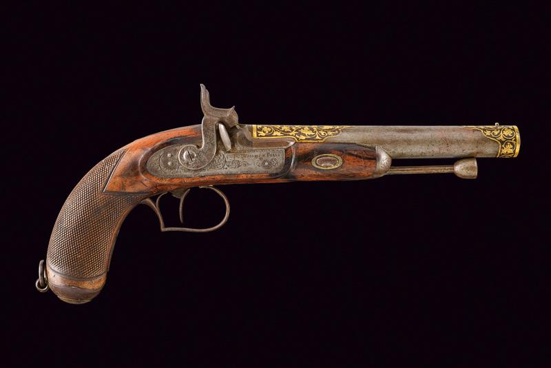 Elegante e rara pistola Devisme a cariche sovrapposte