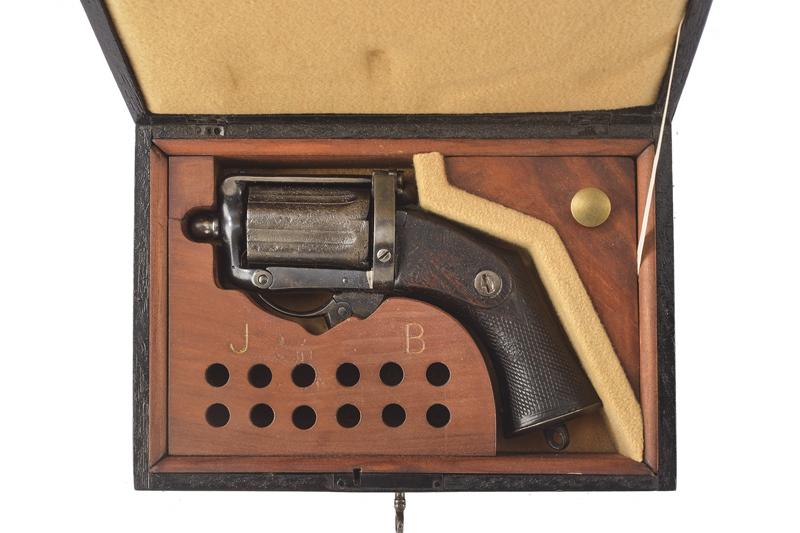 Raro revolver pepperbox a percussione centrale