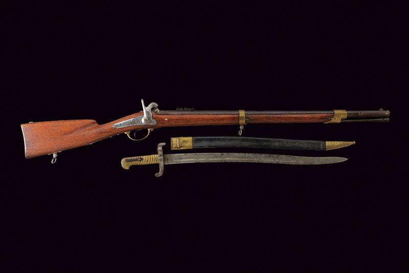 Carabina a luminello da artiglieria con baionetta