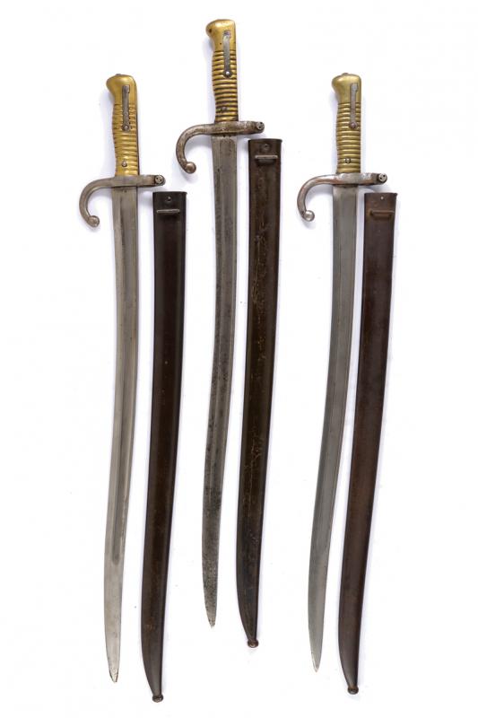 Lotto di tre baionette mod. 1866