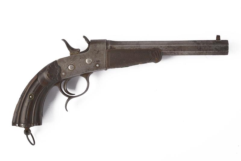 Pistola a retrocarica con sistema rolling block