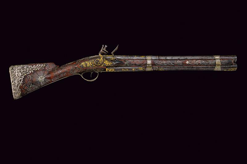 Raro tromboncino sovrapposto a pietra focaia