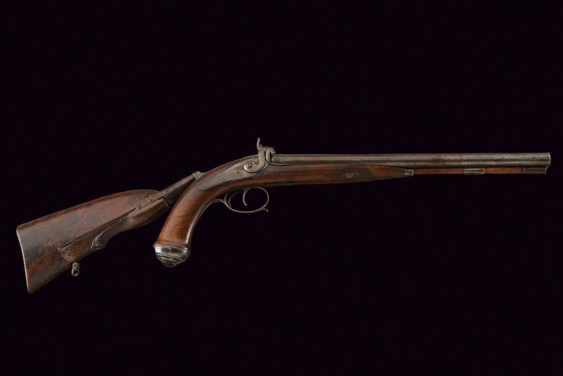 Pistola a luminello a due canne con calcio smontabile