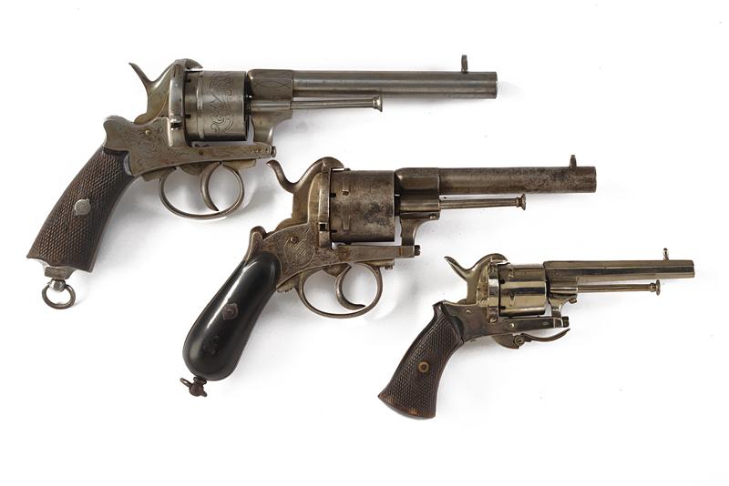 Lotto di tre revolver a spillo